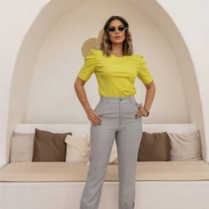 Blusa com Manga Franzida