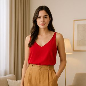 Regata Vermelha Decote V